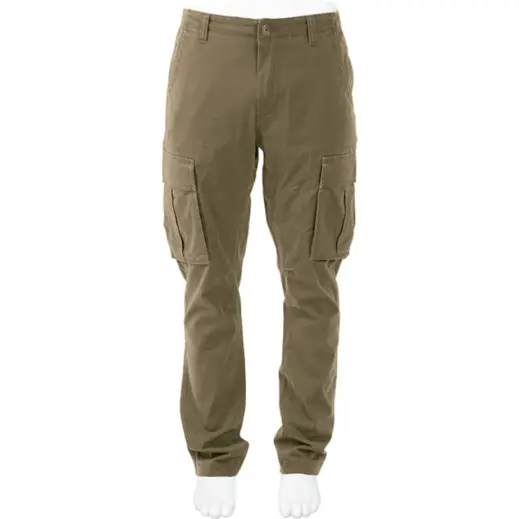 Mens Heritage Slim Fit Cargo Trousers Khaki Front